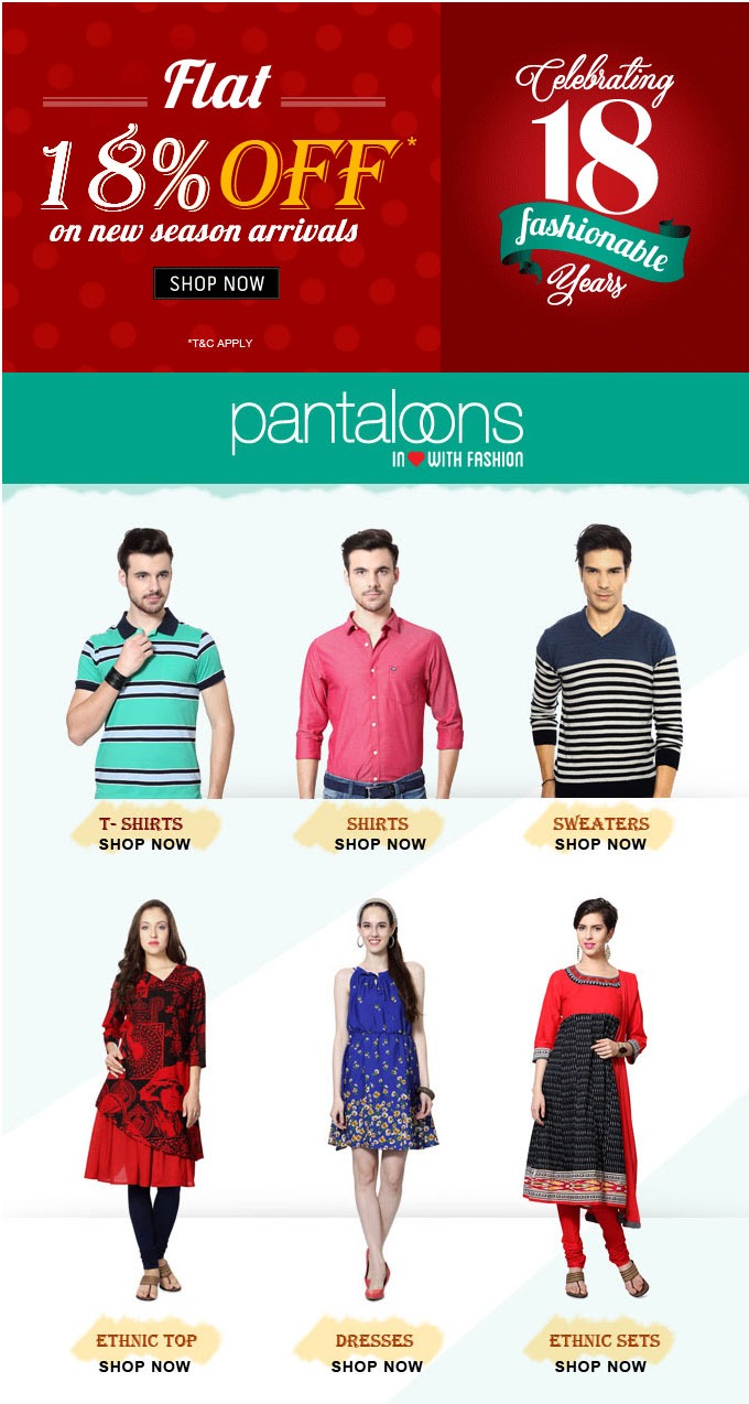 TrendIN Deal Flat 18 OFF Pantaloons Autumn Festival New Collection