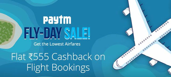 Paytm Coupon: Flat Rs 555 Cashback on Flight Bookings (No